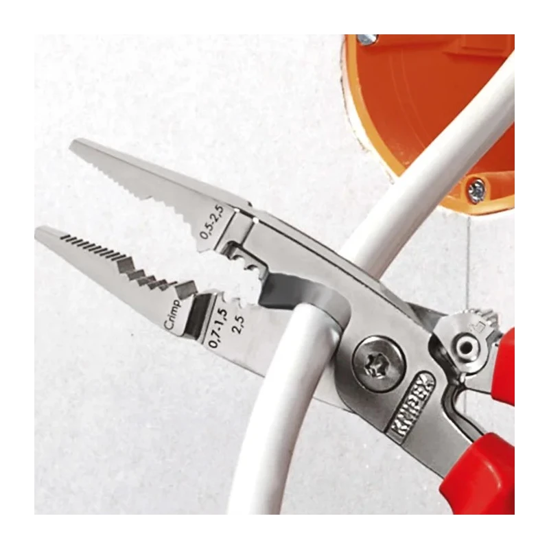 Knipex 1-Piece Combination Plier, 200mm Overall Length, Insulated Comfort Grip Handle, VDE/1000V Approved 13 96 200 T