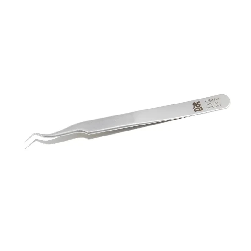 RS PRO 120mm Stainless Steel Curved Very Fine Tweezer 136-9715