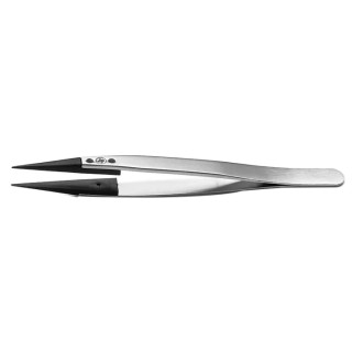 RS PRO 130mm Stainless Steel Straight Strong Fine Pointed ESD Safe Tweezer 136-9728