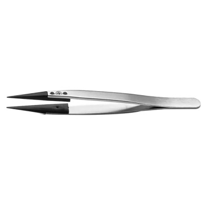 RS PRO 130mm Stainless Steel Straight Strong Fine Pointed ESD Safe Tweezer 136-9728