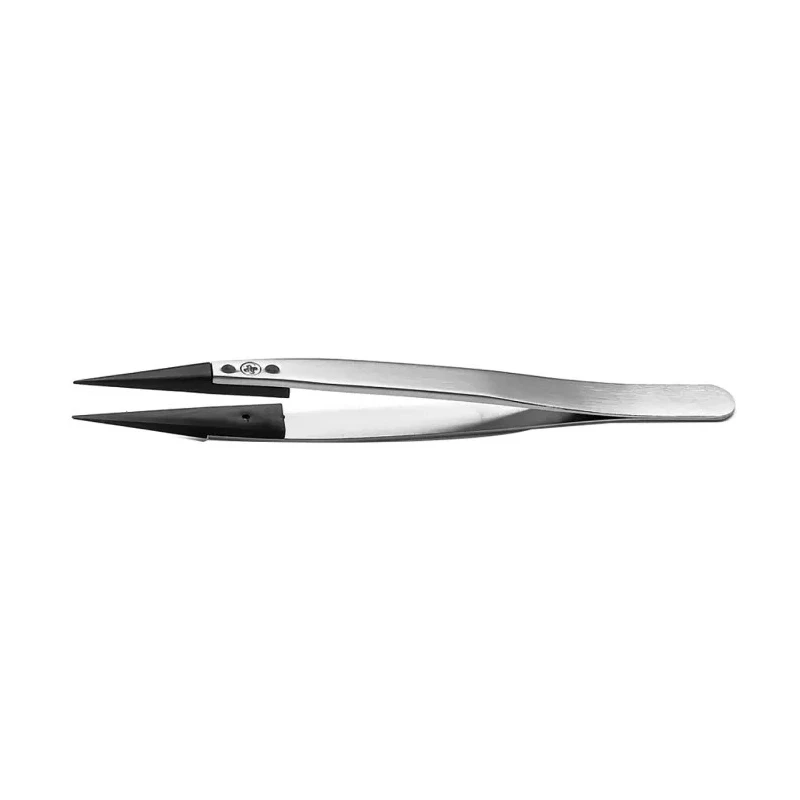 RS PRO 130mm Stainless Steel Straight Strong Fine Pointed ESD Safe Tweezer 136-9728