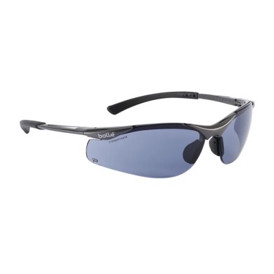 Bolle Safety CONTOUR II Safety Glasses with Anti-Scratch and Anti-Fog Coating, Smoked Polycarbonate Lens, Nylon Frame CONTPSF