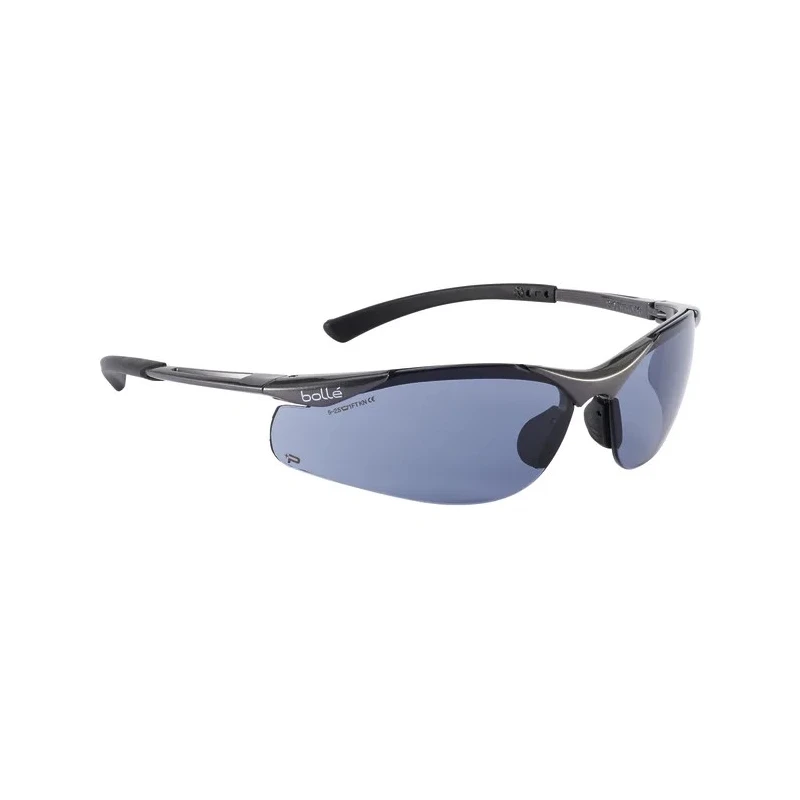 Bolle Safety CONTOUR II Safety Glasses with Anti-Scratch and Anti-Fog Coating, Smoked Polycarbonate Lens, Nylon Frame CONTPSF