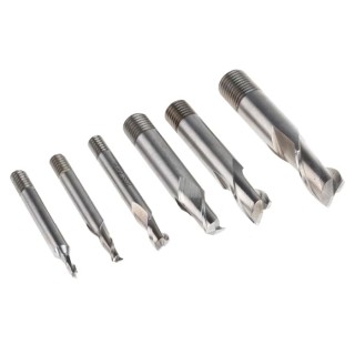 RS PRO High-Speed Steel 6-Piece Screwed Shank Slot Drill Set 2 Flutes 136-8074