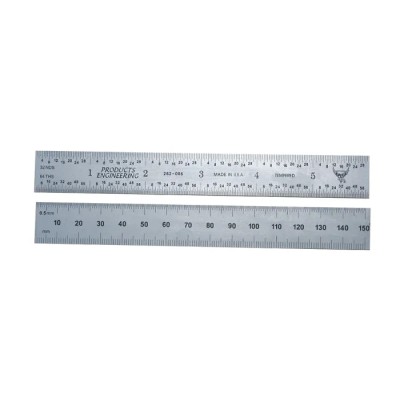 RS PRO 150 mm Steel Ruler Imperial, Metric Satin Chrome Finish 136-8083