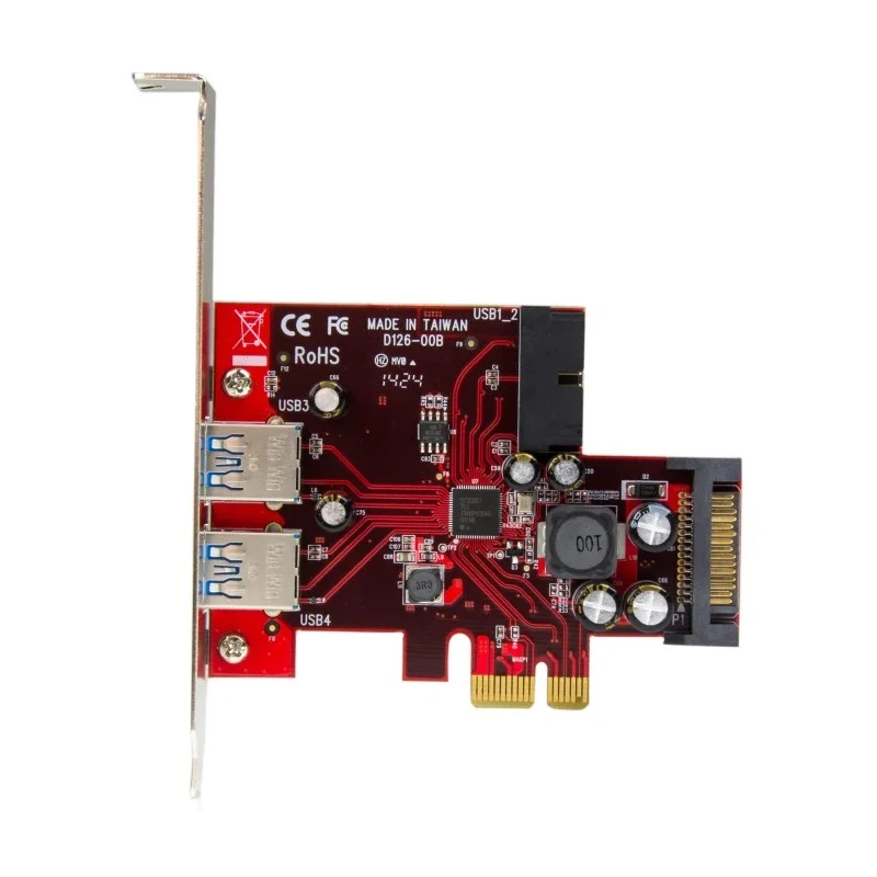 StarTech.com 4 Port PCIe USB 3.0 Card with 2 External and 2 Internal USB 3.0 Ports PEXUSB3S2EI