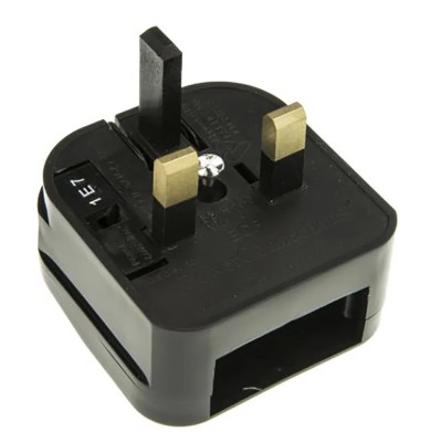 PowerConnections Mains Connector Converter USA China Japan to UK Type G Plug 10A ACP/BK