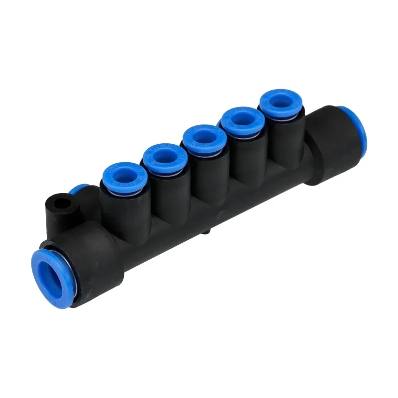 SMC 10 Outlet Pneumatic Manifold Fitting Polybutylene Terephthalate 1 MPa Operating Pressure KM11-06-10-10