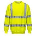 Portwest Yellow Men's Hi Vis Sweatshirt Size S, Polyester/Cotton Blend, Reflective Tape, Model 141-7751