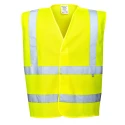 Portwest Yellow Velcro Hi Vis Vest Polyester, Carbon Fibre Material, Flame Retardant, Anti-Static, Unisex L/XL 141-7784