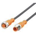 ifm electronic Sensor Actuator Cable Female 4 Way M12 to Male 4 Way M12, Polyurethane Jacket, 2m Length EVC719