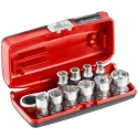 Facom 11-Piece 1/4 in Hexagon Socket Set Chrome Vanadium Steel Bright Chrome Finish RXPICOPB