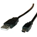 Roline IC Socket USB Cable Male USB Type A to Male USB 2.0 Mini USB Type B Black 3m 11.02.8730-10