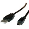 Roline IC Socket USB Cable Male USB Type A to Male USB 2.0 Mini USB Type B Black 3m 11.02.8730-10