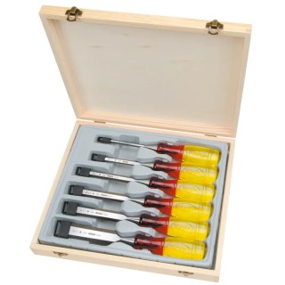 Irwin 6 Piece Steel Bevel Edge Chisel Set 75 mm Blade Width TM373S6