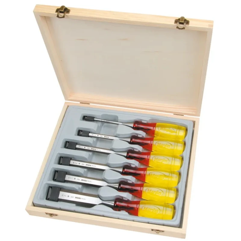 Irwin 6 Piece Steel Bevel Edge Chisel Set 75 mm Blade Width TM373S6