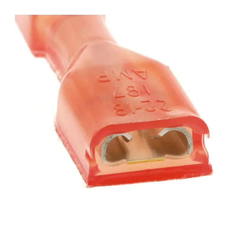 TE Connectivity Ultra-Fast .187 Red Insulated Female Spade Connector, Crimp, 4.75 x 0.51 mm Tab Size 22 AWG to 18 2-520182-2