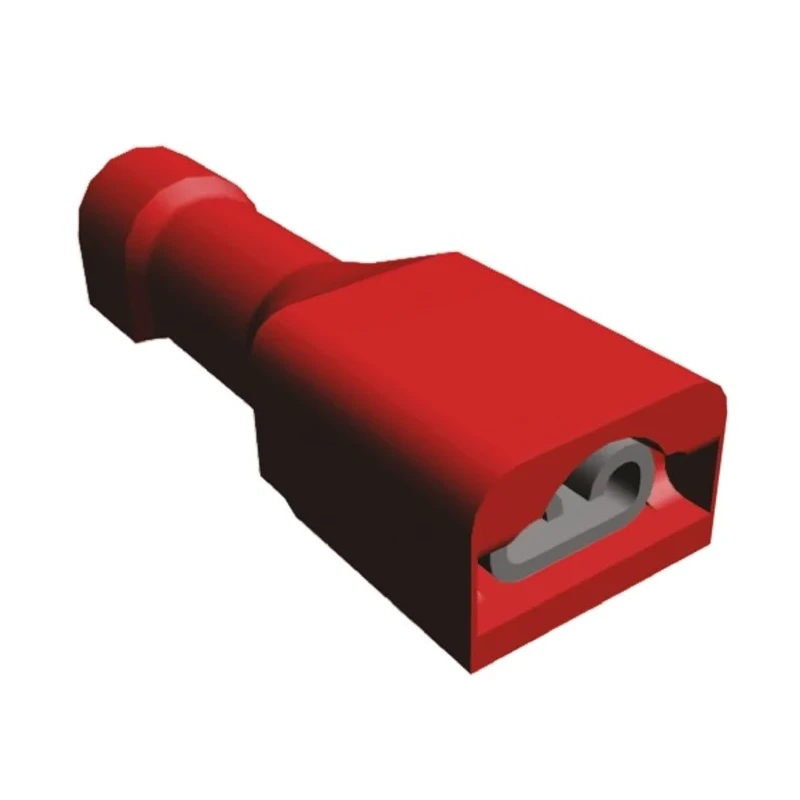 TE Connectivity Ultra-Fast .110 Red Insulated Female Spade Connector, Crimp Termination, 2.79 x 0.8 mm Tab Size 2-520273-2