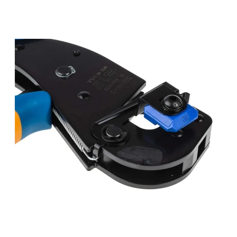 TE Connectivity Premium Grade Tetra-Crimp Hand Crimping Tool Frame Ergonomic Handle Adjustable Ratchet ISO 9001 58078-3