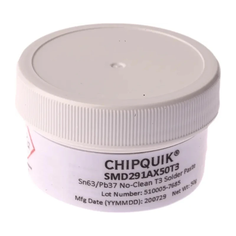 CHIPQUIK Solder Paste, 50 g Jar Sn63/Pb37 No Clean 90.25% Metal SMD291AX50T3