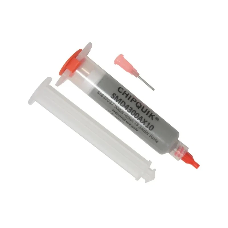 CHIPQUIK Solder Paste 63Sn/37Pb No-Clean Water Washable 35 g Syringe SMD4300AX10