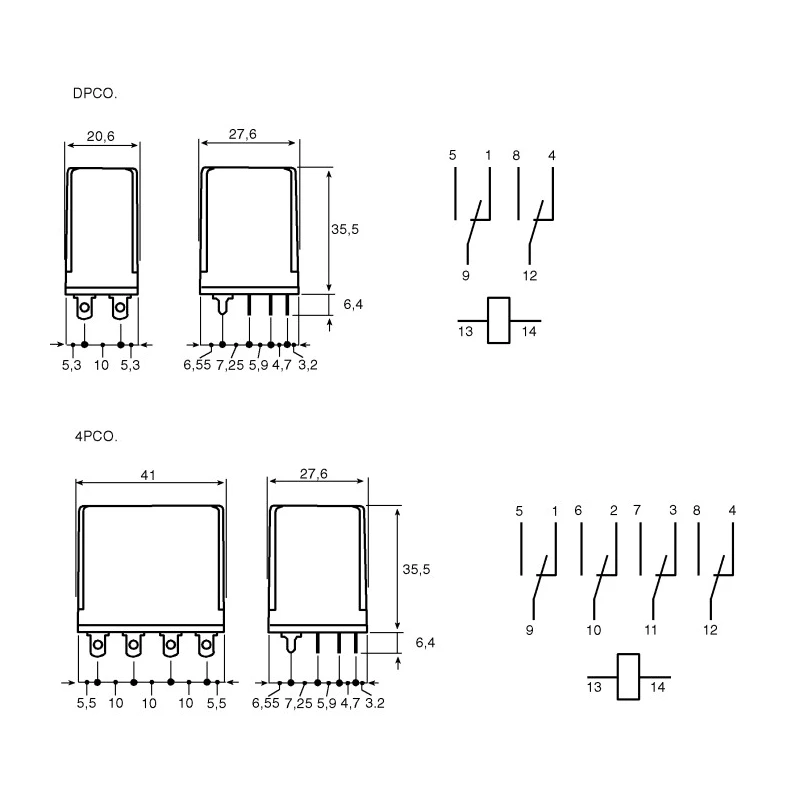 Finder 8 Way 250V AC DIN Rail Relay Socket Screw Terminal for Use with 56.32 Series 96 96.12SMA