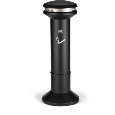 Rubbermaid Commercial Products Ultra High Capacity Black Stainless Steel Base Cigarette Bin 485mm x 1.02m x 480mm FG9W3400BLA