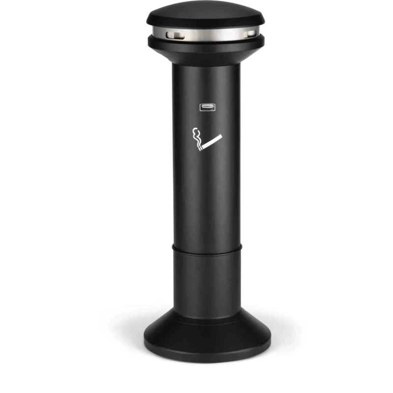 Rubbermaid Commercial Products Ultra High Capacity Black Stainless Steel Base Cigarette Bin 485mm x 1.02m x 480mm FG9W3400BLA