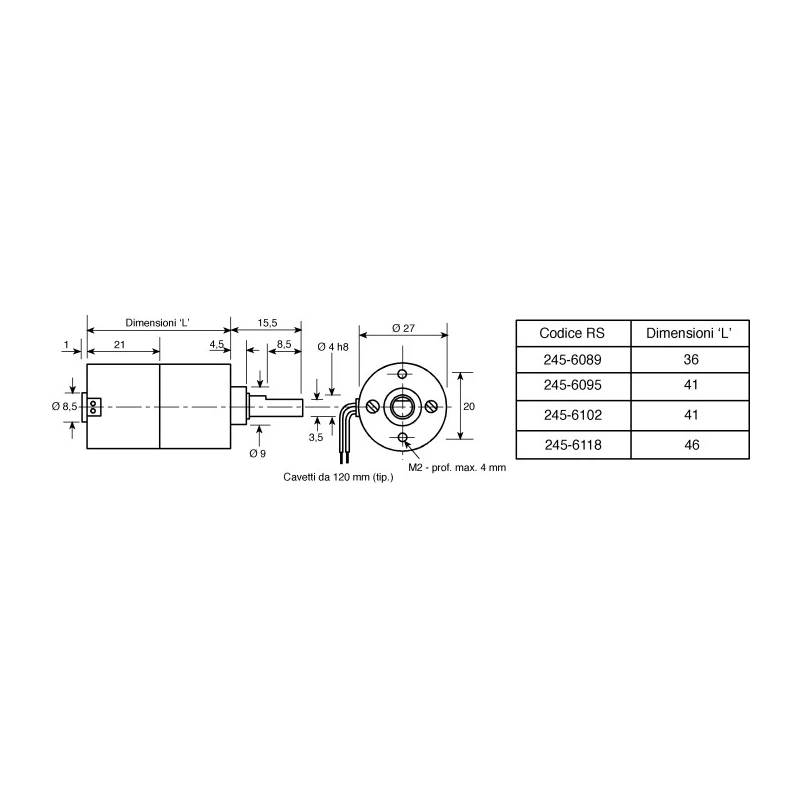 RS PRO 12V DC Geared Motor 3.8 Ncm Torque 40 RPM 4 mm Shaft Diameter 1271-12-43