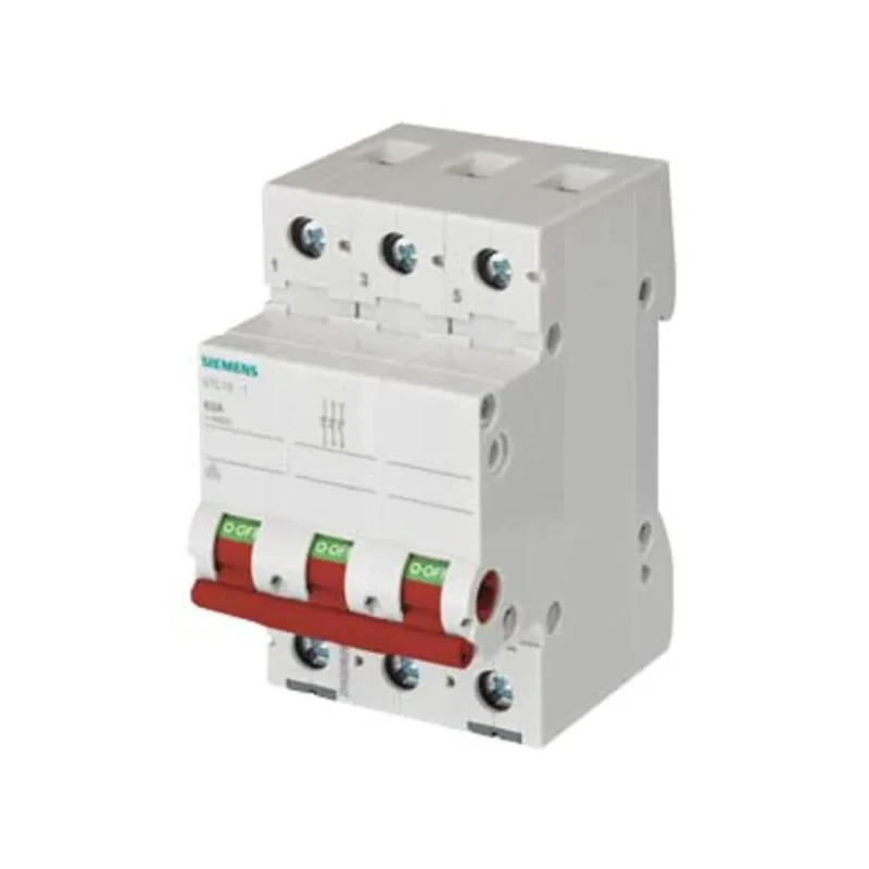 Siemens 3-Pole DIN Rail Isolator Switch 63A 400V AC Screw Terminals 5TL1363-1