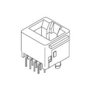 Molex RJ11 Connector Female, Through Hole, Cat3 Unshielded Vertical 2 Port 1 Way RJ11