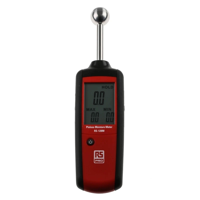 RS PRO Digital Pinless Moisture Meter 0.0 to 100.0% RH Measurement with Backlit LCD Display RS-128M