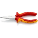 Knipex Long Nose Plier, 160mm Overall Length, 50mm Jaw, Vanadium Electric Steel Chrome Finish VDE/1000V Approved 25 06 160
