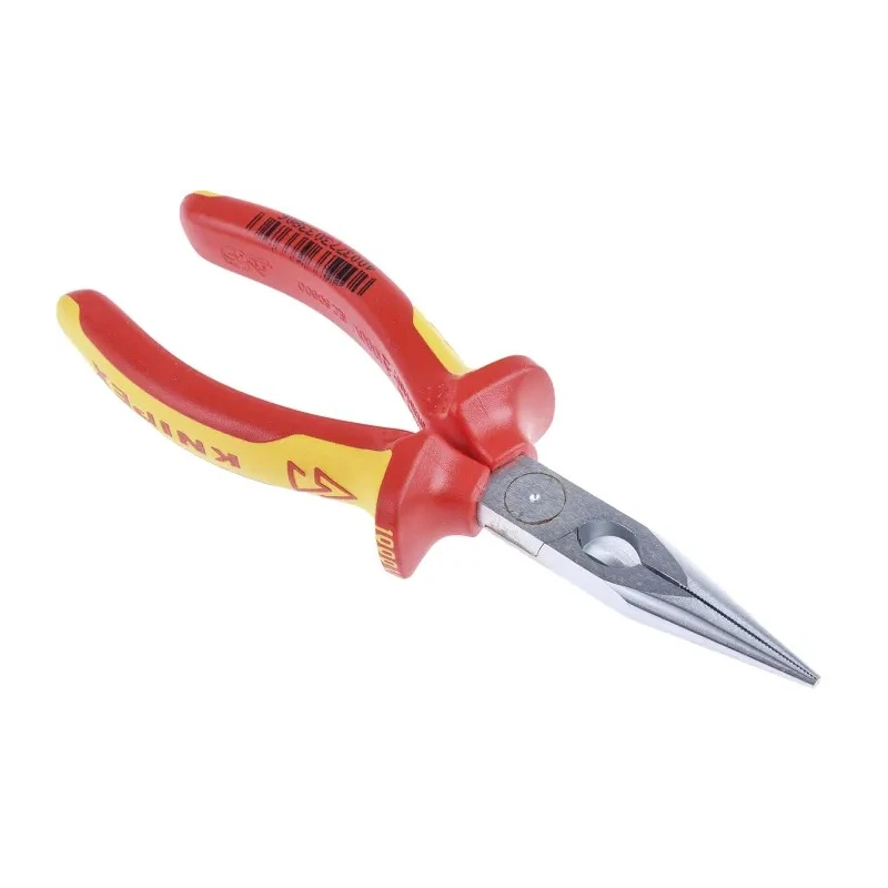 Knipex Long Nose Plier, 160mm Overall Length, 50mm Jaw, Vanadium Electric Steel Chrome Finish VDE/1000V Approved 25 06 160