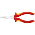 Knipex Long Nose Plier, 160mm Overall Length, 50mm Jaw, Vanadium Electric Steel Chrome Finish VDE/1000V Approved 25 06 160