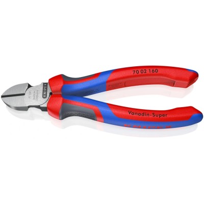 Knipex Diagonal Bevel Side Cutter with 11mm Jaw Width, 160mm Length, Steel Jaw, Bi-Metal Handle 70 02 160 SB