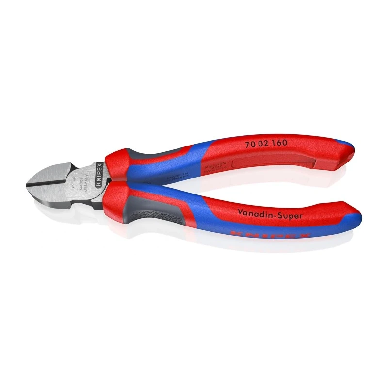 Knipex Diagonal Bevel Side Cutter with 11mm Jaw Width, 160mm Length, Steel Jaw, Bi-Metal Handle 70 02 160 SB