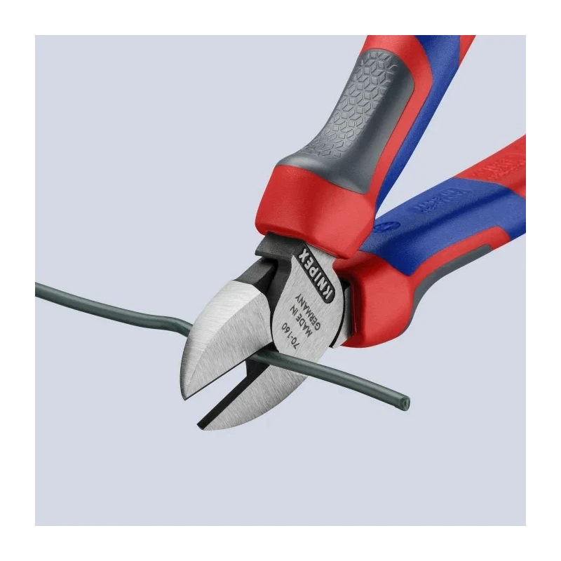 Knipex Diagonal Bevel Side Cutter with 11mm Jaw Width, 160mm Length, Steel Jaw, Bi-Metal Handle 70 02 160 SB