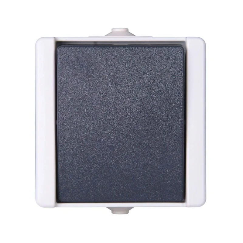 Kopp Grey 1 Way Push Button Light Switch, 1 Gang, 10A, Surface Mount, 250V 540356003