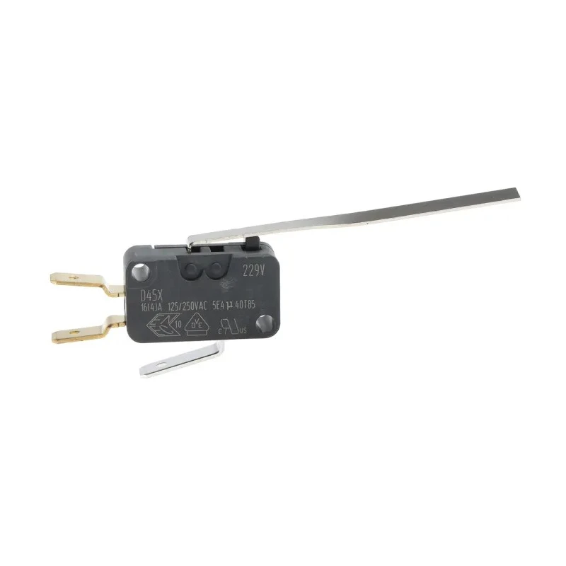 ZF Long Leaf Lever Micro Switch, Tab Terminal, 16A, 250V AC, SPDT, IP40 D459-V3LL