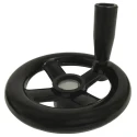 RS PRO Black Spoked Revolving Hand Wheel 100 mm Diameter with Steel Insert 161-2026