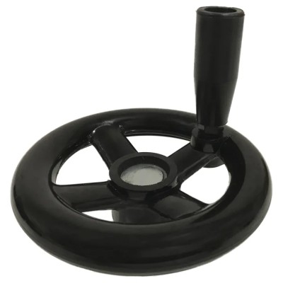 RS PRO Black Spoked Revolving Hand Wheel 100 mm Diameter with Steel Insert 161-2026