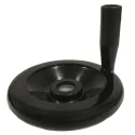 RS PRO Black Phenoplast Hand Wheel with Glass-Fibre Reinforced Techno-Polymer Revolving Handle, 160 mm Diameter 161-2044