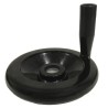 RS PRO Black Phenoplast Hand Wheel with Glass-Fibre Reinforced Techno-Polymer Revolving Handle, 160 mm Diameter 161-2044