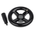 RS PRO Black Spoked Revolving Hand Wheel 100 mm Diameter with Steel Insert 161-2026