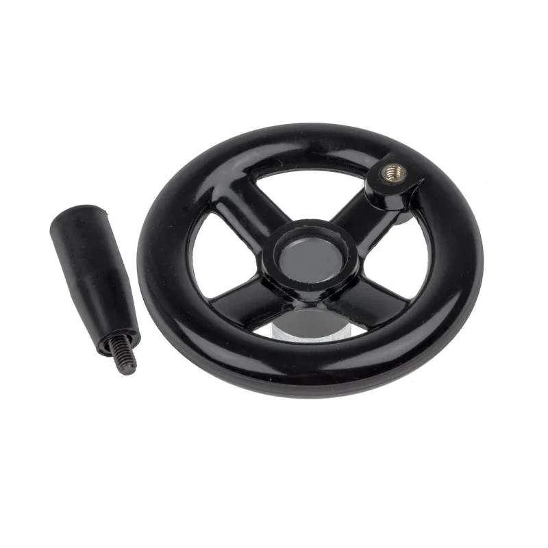 RS PRO Black Spoked Revolving Hand Wheel 100 mm Diameter with Steel Insert 161-2026