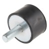 RS PRO Cylindrical M10 Anti-Vibration Mount Male Buffer Foot Natural Rubber 60 Shore A 108kg Compression 40mm OD 162-3248