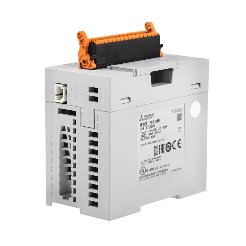 Mitsubishi Electric Analogue Input Module with 8 Inputs and 8 Digital Outputs, DIN Rail Mount, for FX5U and FX5UC CPU FX58AD
