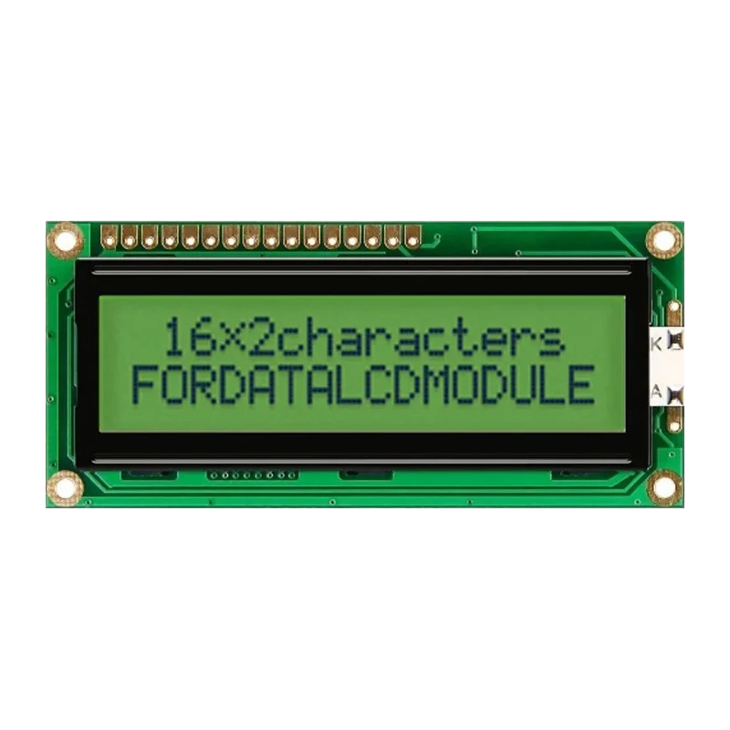 Fordata LCD Graphic Display 2 x 16 Characters, Yellow Green Illumination, 66 x 16 mm Viewing Area FC1602G01-RNNYBW-66SE