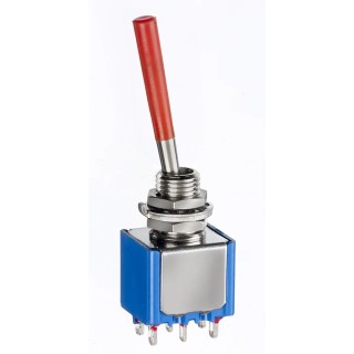 APEM Panel Mount Toggle Switch On-On DPDT Solder Lug Terminal 23.1mm Actuator Length 5642AB-21+U646